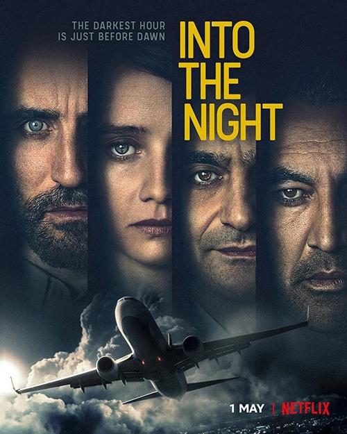 Vier Gesichter auf einem Poster zur Serie Into The Night