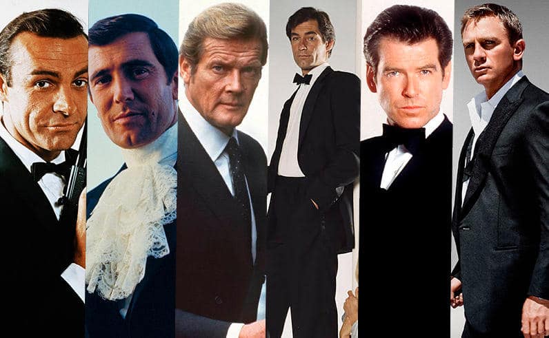 Von Sean Connery zu Daniel Craig. Alle Bond Darsteller in einer Reihe