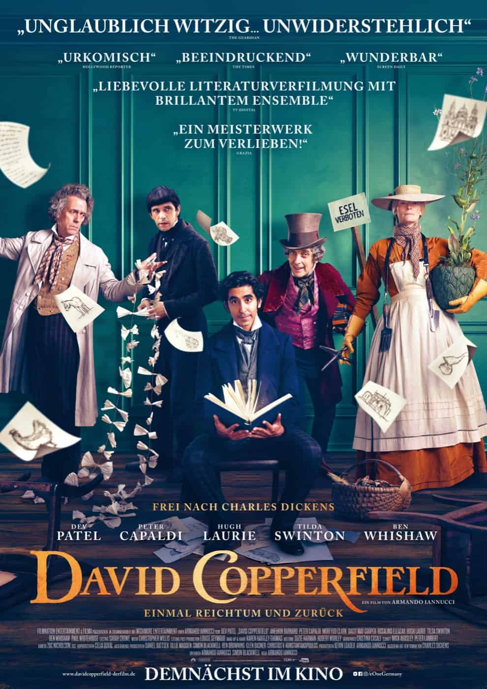 Hauptplakat zum kommenden Film David Copperfield mit Dev Patel und Hugh Laurie