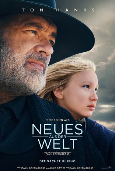 Tom Hanks und die deutsche Nachswuchs Schauspielerin Helena Zengel in einem Film von Paul Greengras: NEws Of The World