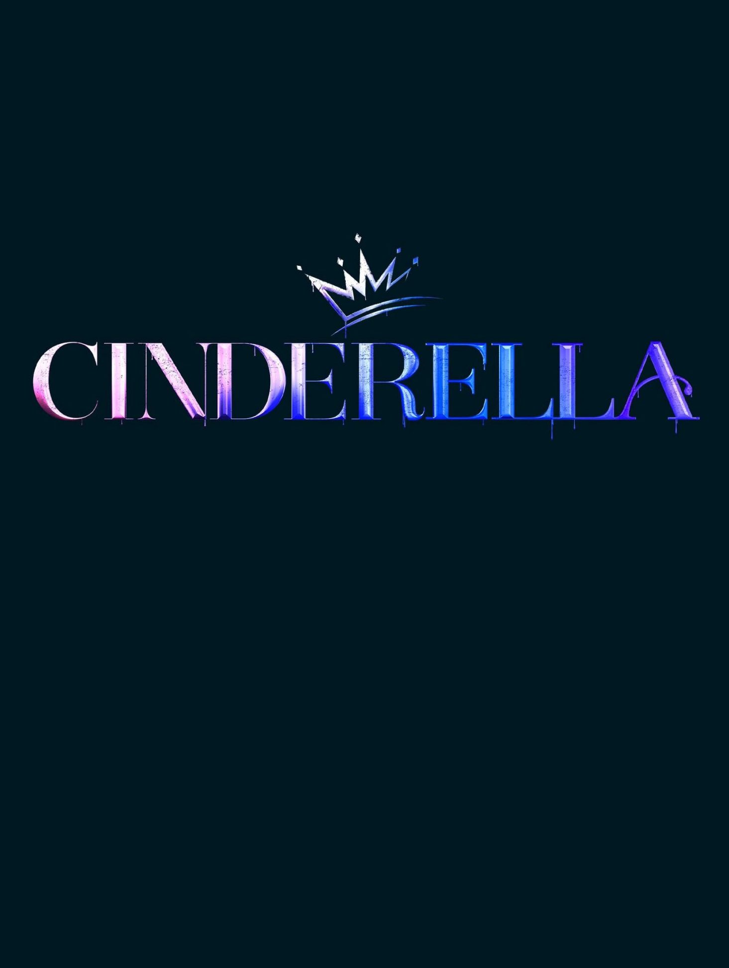 Cinderella Schriftzug auf blauen Hintergrund