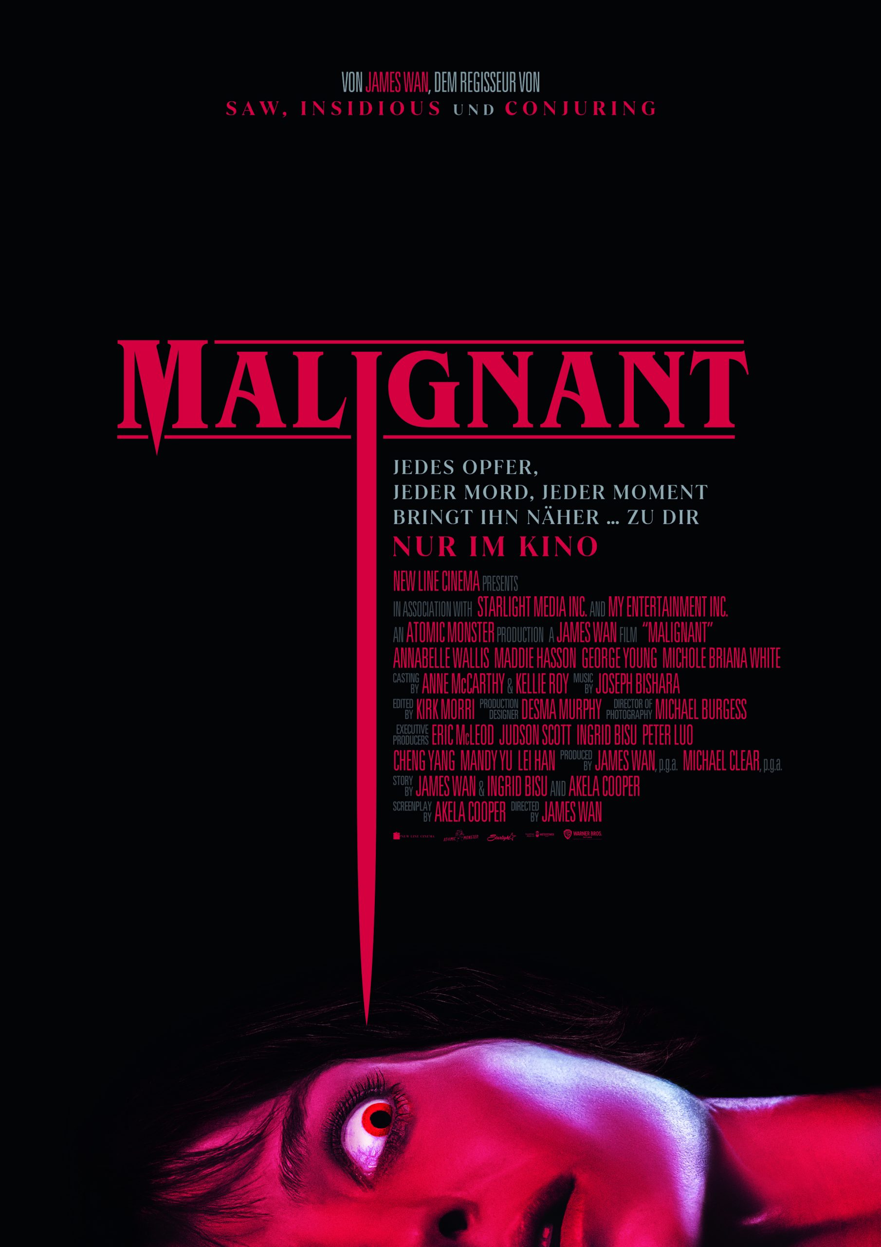 Filmplakat mit der Aufschrift Malignant