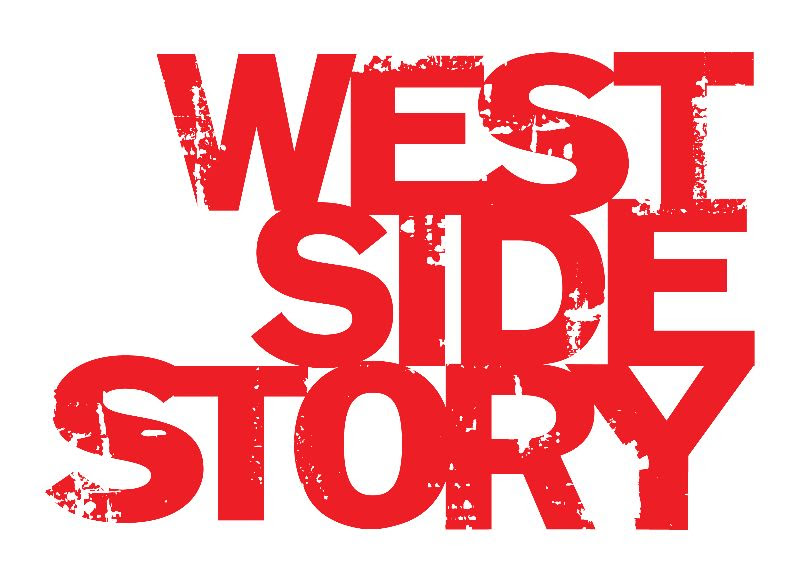 Schriftzug in Rot zeigt den Filmtitel zum Musical WEST SIDE STORY in Blockbuchstaben.