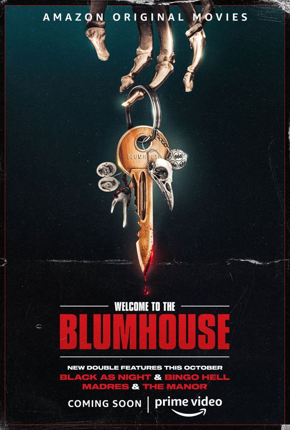 Plakat kündigt vier neue Blumhouse Filme für Amazon an
