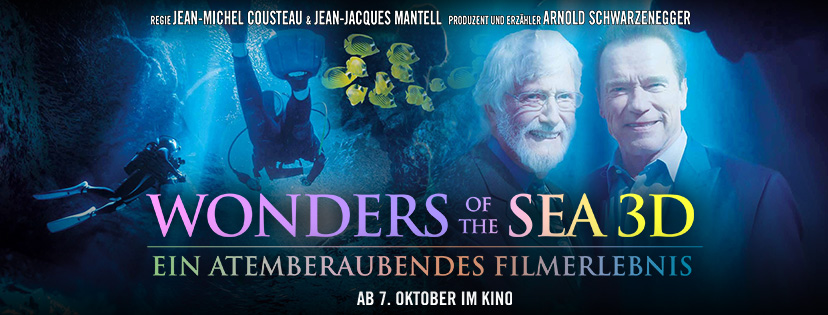 Wonders of the Sea Plakat mit Arnold Schwarzenegger und Jean-Michel Cousteau