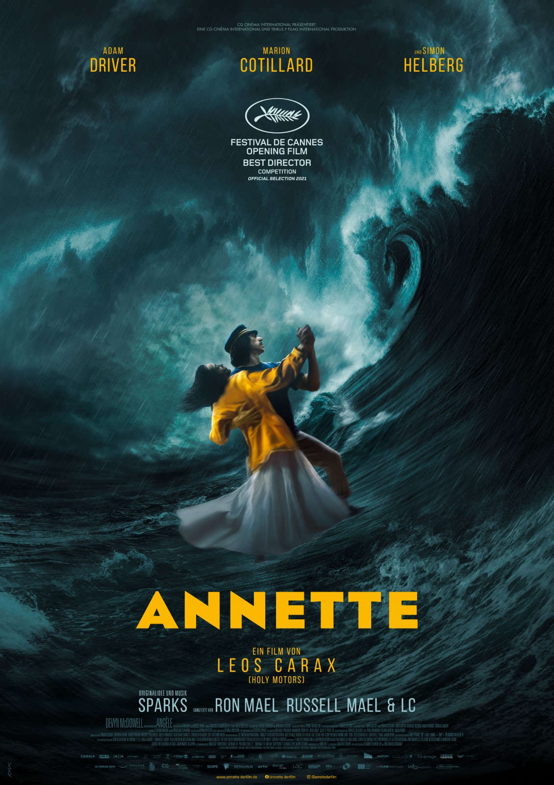 Poster zum Musical Annette zeigt ein tanzendes Paar in einem Sturm auf hoher See