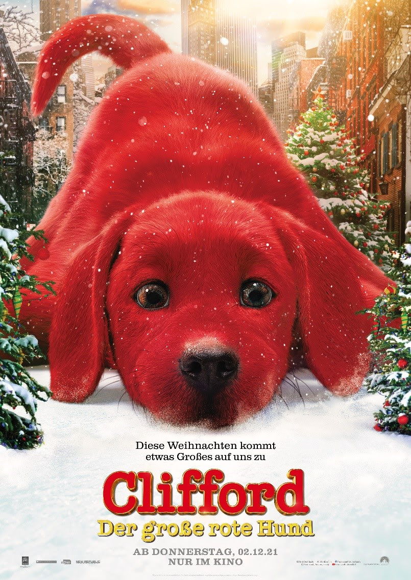 Ein grosser roter Hund. Schriftzug Clifford