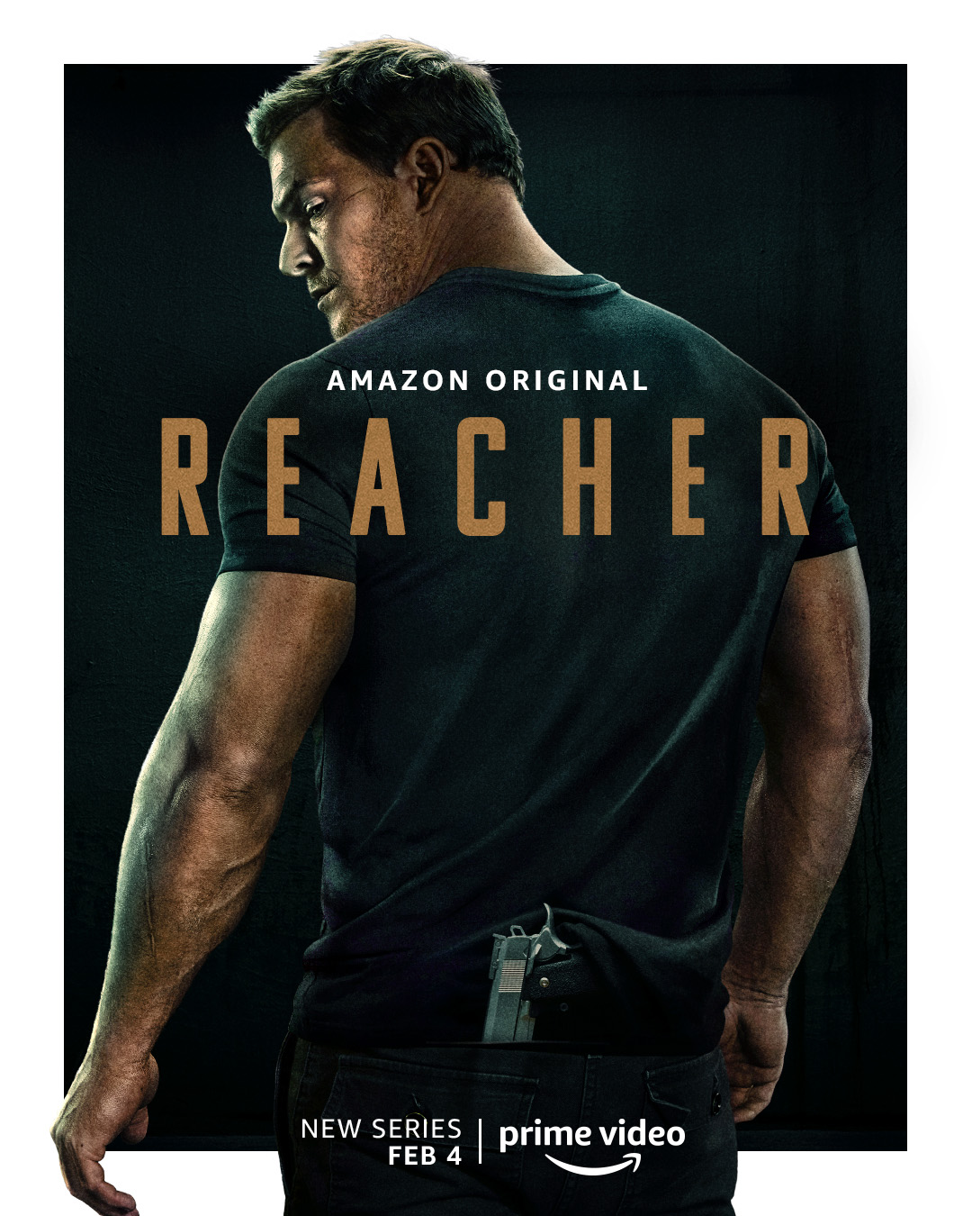 Reacher Schriftzug auf dem Poster zurAmazon Original Serie