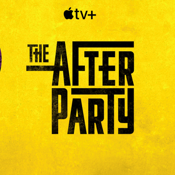 The Afterparty Schriftzug auf gelben UNtergrund zur AppleTV+ Serie