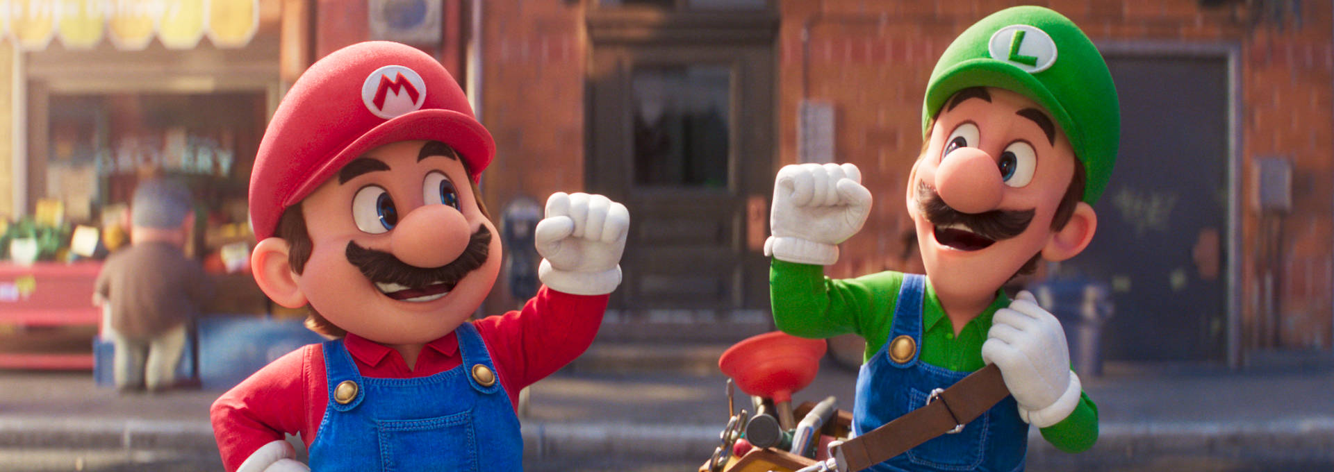 (L-R) Mario (Chris Pratt) und Luigi (Charlie Day) in Der Super Mario Bros. Film 