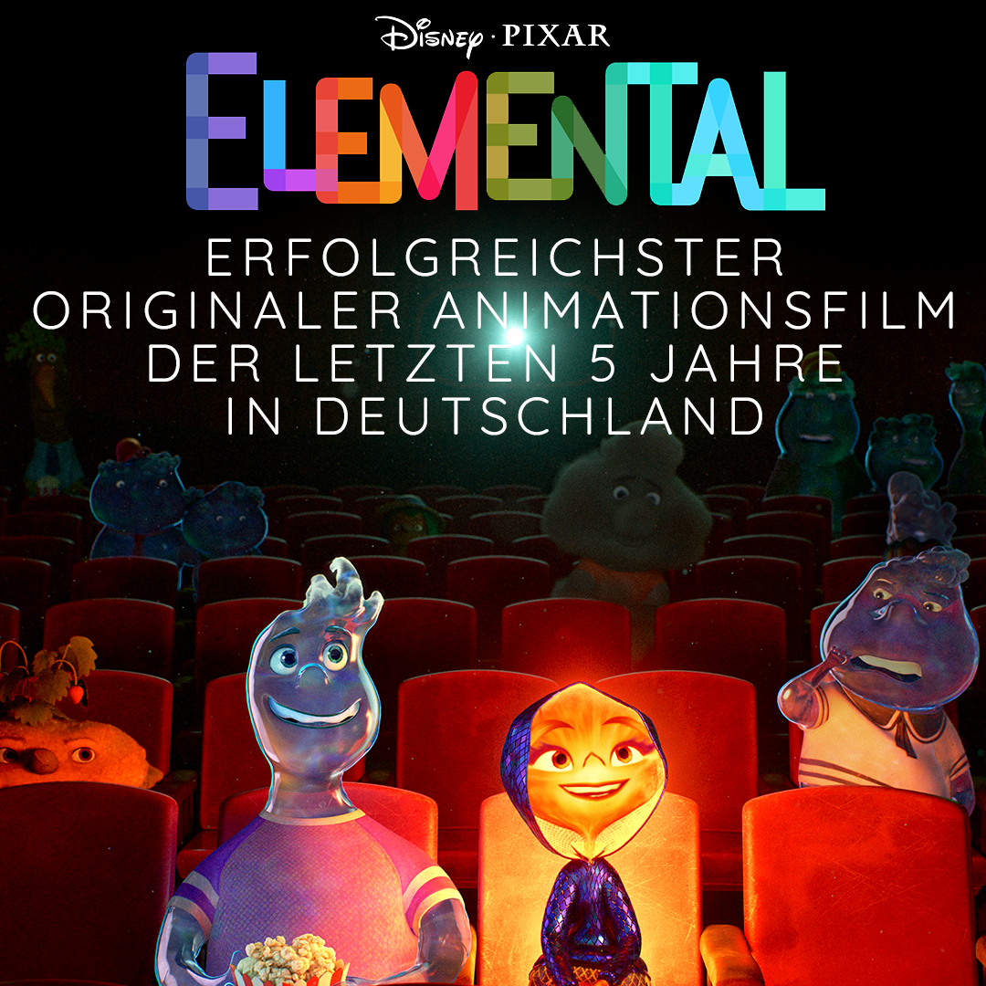 Der erfolgreichste Original Animationsfilm der letzten fünf Jahre in Deutschland heißt: ELEMENTAL