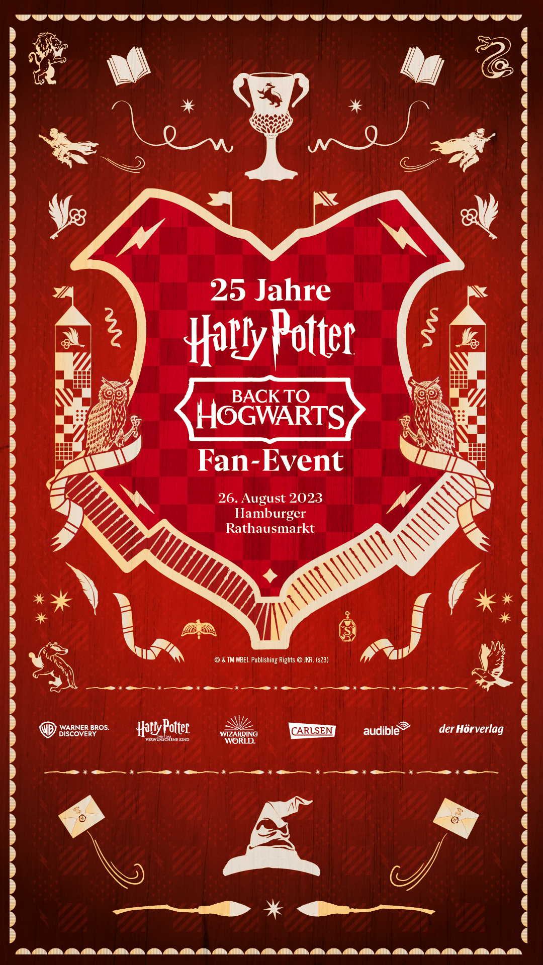 25 Jahre Harry Potter: Das Programm für das große Jubiläumsevent am 26. August auf dem Hamburger Rathausmarkt steht fest!