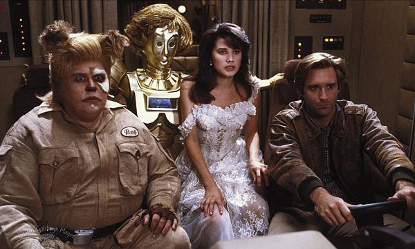 (L-R John Candy, Daphne Zuniga und Bill Pullman in Spaceballs