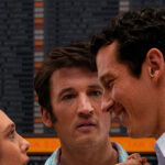 (L-R)Elisabeth Olsen, Miles Teller und Callum Turner in Eternity