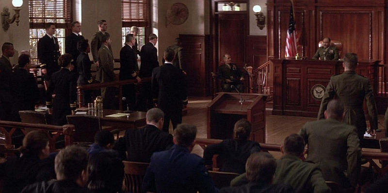 Kevin Bacon, Tom Cruise, Demi Moore, Jack Nicholson, Kevin Pollak, Wolfgang Bodison, and J.A. Preston in Eine Frage der Ehre (1992)
