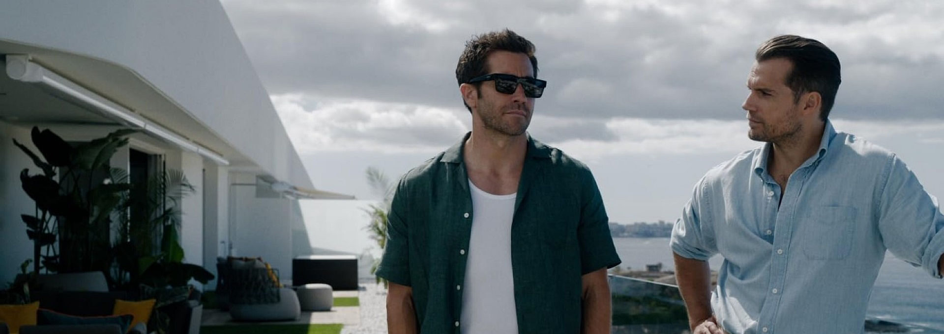 (R-L) Henry Cavill and Jake Gyllenhaal in In the Grey (2026)