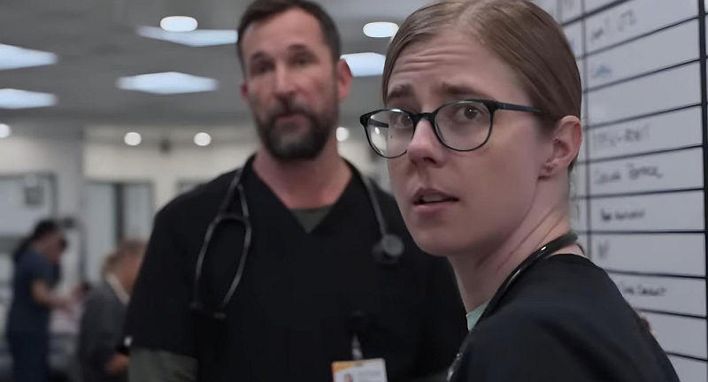 (L-R) Noah Wyle and Taylor Dearden in The Pitt (2025)