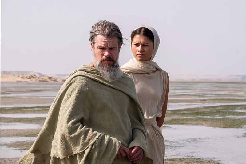 (L-R) Matt Damon und Zendaya in Christopher Nolans Die Odyssee