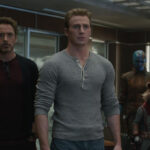 Don Cheadle, Robert Downey Jr., Bradley Cooper, Chris Evans, Sean Gunn, Scarlett Johansson, Jeremy Renner, Paul Rudd, and Karen Gillan in Avengers: Endgame (2019)