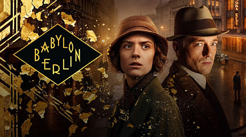 BABYLON BERLIN, Staffel 5, Keyvisual - Charlotte Ritter (Liv Lisa Fries, li.) und Gereon Rath (Volker Bruch, re.).
