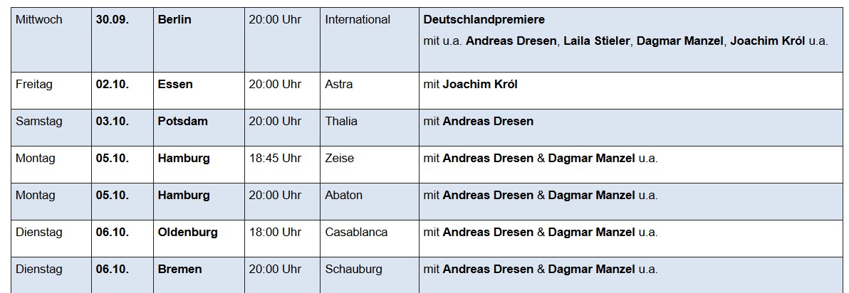 ALTE LIEBE KINOTOUR TERMINE