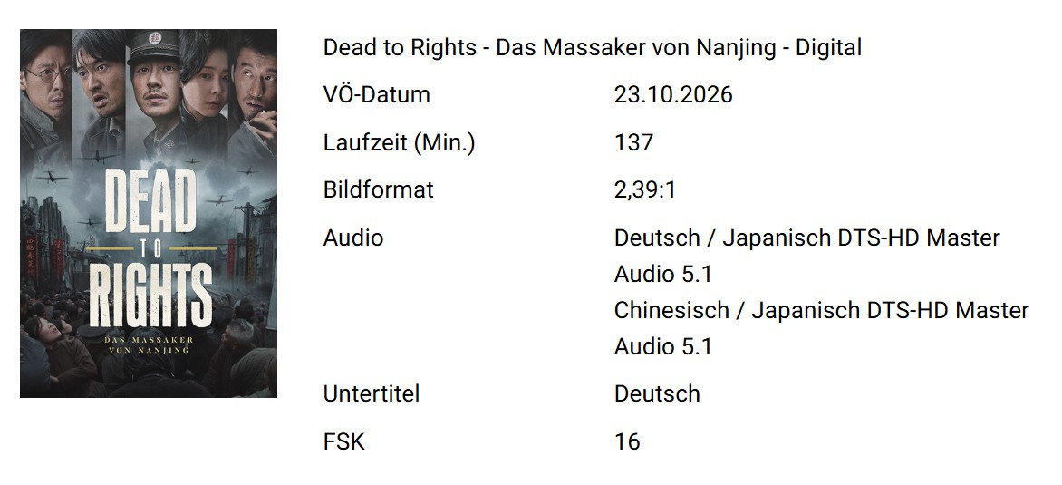 DEAD TO RIGHTS – DAS MASSAKER VON NANJING - DIGITAL